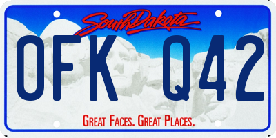 SD license plate 0FKQ42