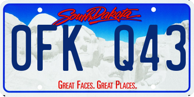 SD license plate 0FKQ43