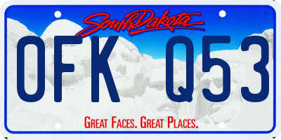 SD license plate 0FKQ53