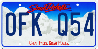 SD license plate 0FKQ54