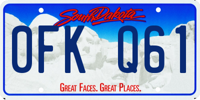 SD license plate 0FKQ61