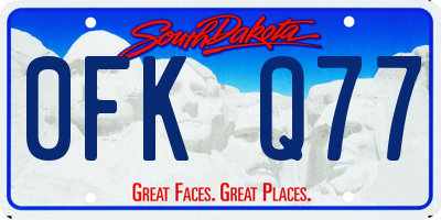 SD license plate 0FKQ77