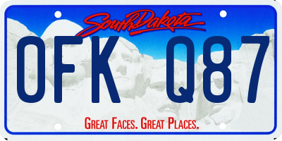 SD license plate 0FKQ87