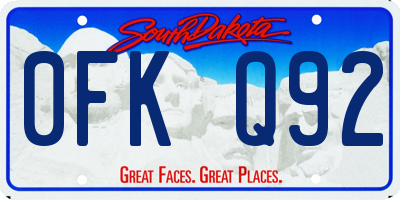 SD license plate 0FKQ92