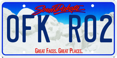 SD license plate 0FKR02
