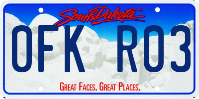 SD license plate 0FKR03