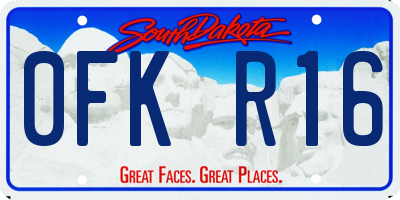 SD license plate 0FKR16