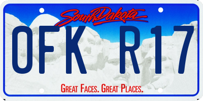 SD license plate 0FKR17
