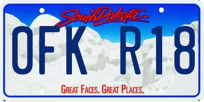 SD license plate 0FKR18