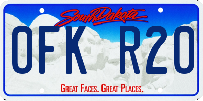 SD license plate 0FKR20