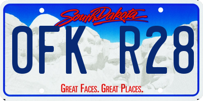 SD license plate 0FKR28