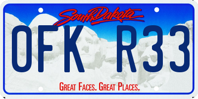 SD license plate 0FKR33