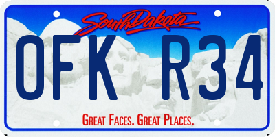 SD license plate 0FKR34