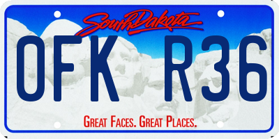 SD license plate 0FKR36