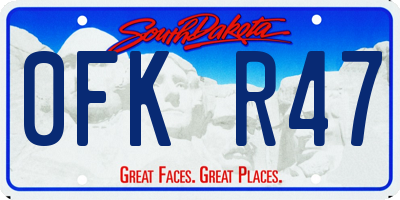 SD license plate 0FKR47
