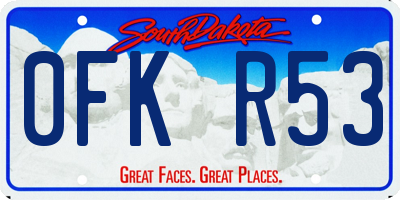 SD license plate 0FKR53