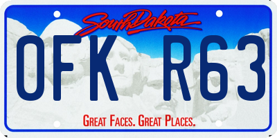 SD license plate 0FKR63