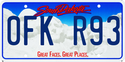 SD license plate 0FKR93
