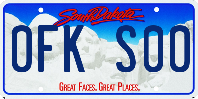 SD license plate 0FKS00