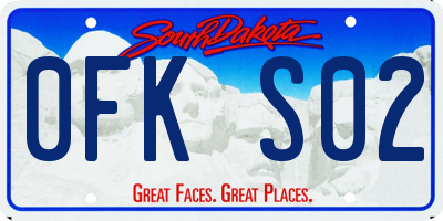 SD license plate 0FKS02