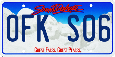 SD license plate 0FKS06