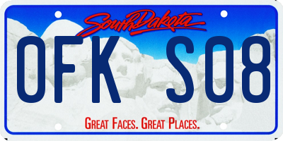 SD license plate 0FKS08