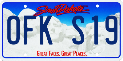 SD license plate 0FKS19