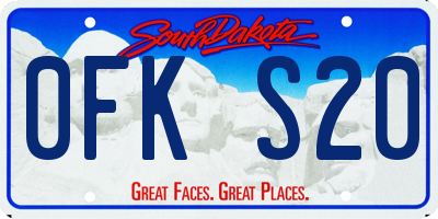 SD license plate 0FKS20