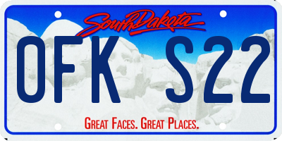 SD license plate 0FKS22