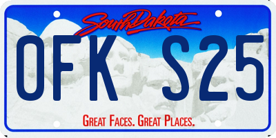 SD license plate 0FKS25
