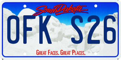 SD license plate 0FKS26