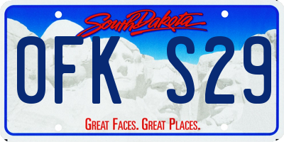 SD license plate 0FKS29