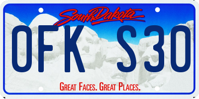 SD license plate 0FKS30