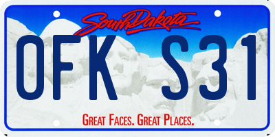 SD license plate 0FKS31