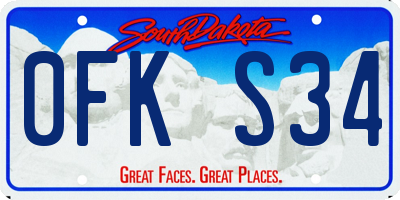SD license plate 0FKS34