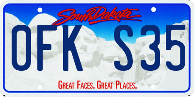 SD license plate 0FKS35