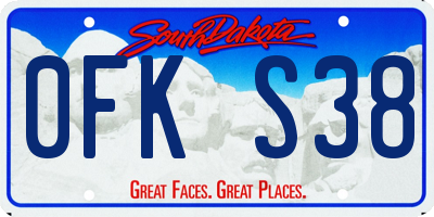 SD license plate 0FKS38