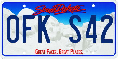 SD license plate 0FKS42