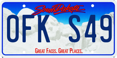 SD license plate 0FKS49