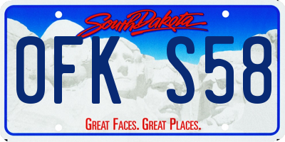 SD license plate 0FKS58