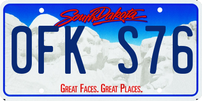 SD license plate 0FKS76