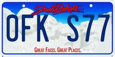 SD license plate 0FKS77