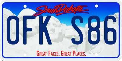 SD license plate 0FKS86