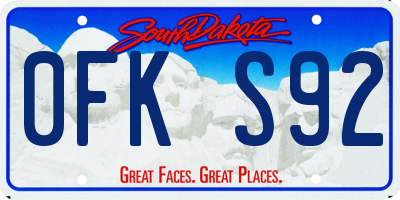 SD license plate 0FKS92