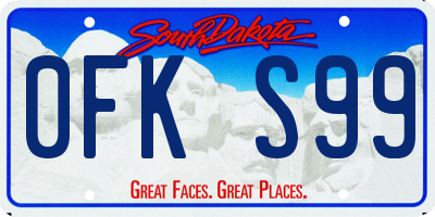 SD license plate 0FKS99