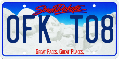 SD license plate 0FKT08