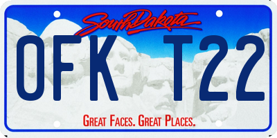 SD license plate 0FKT22