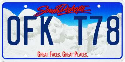 SD license plate 0FKT78