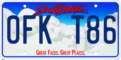 SD license plate 0FKT86