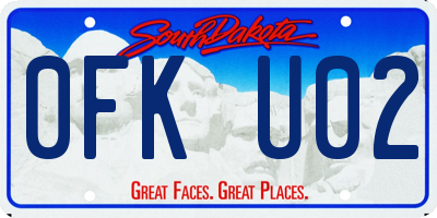SD license plate 0FKU02